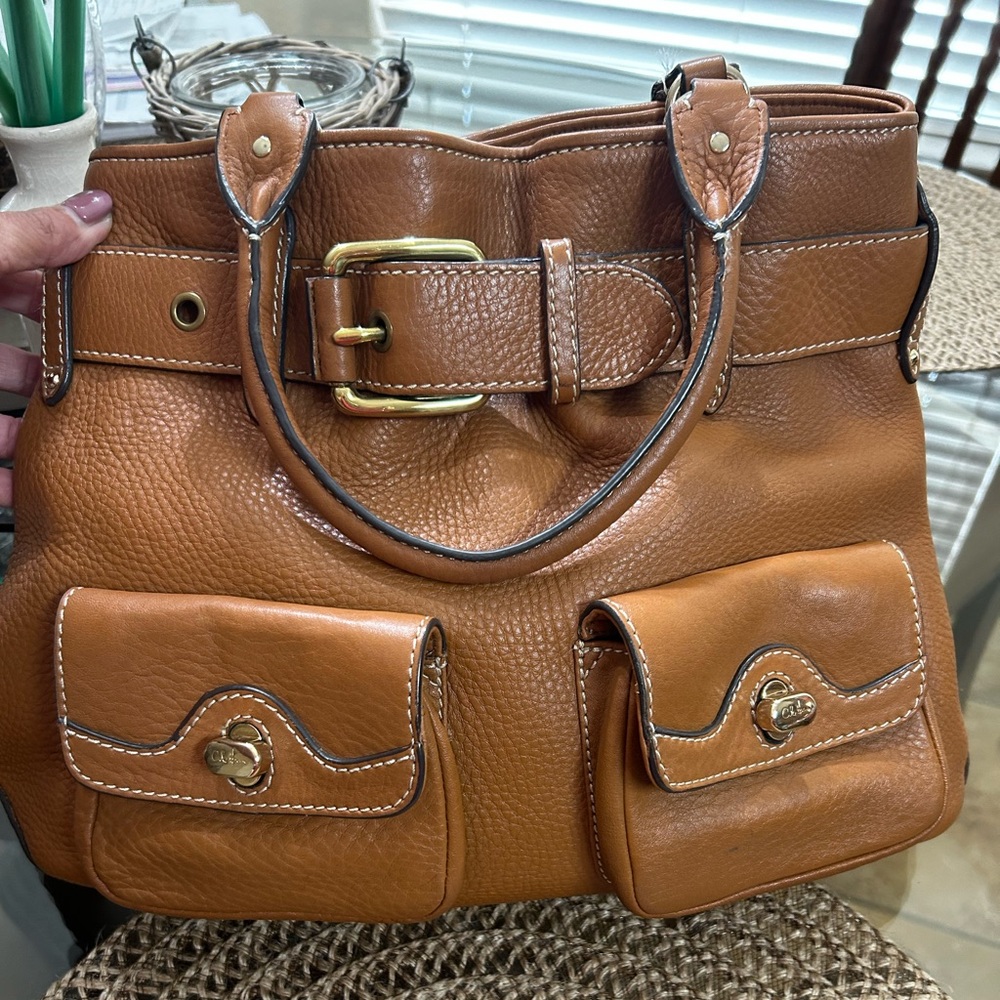 Cole Haan Hobo Belted Pebbled Leather Handbag/Satchel w/crossbody strap